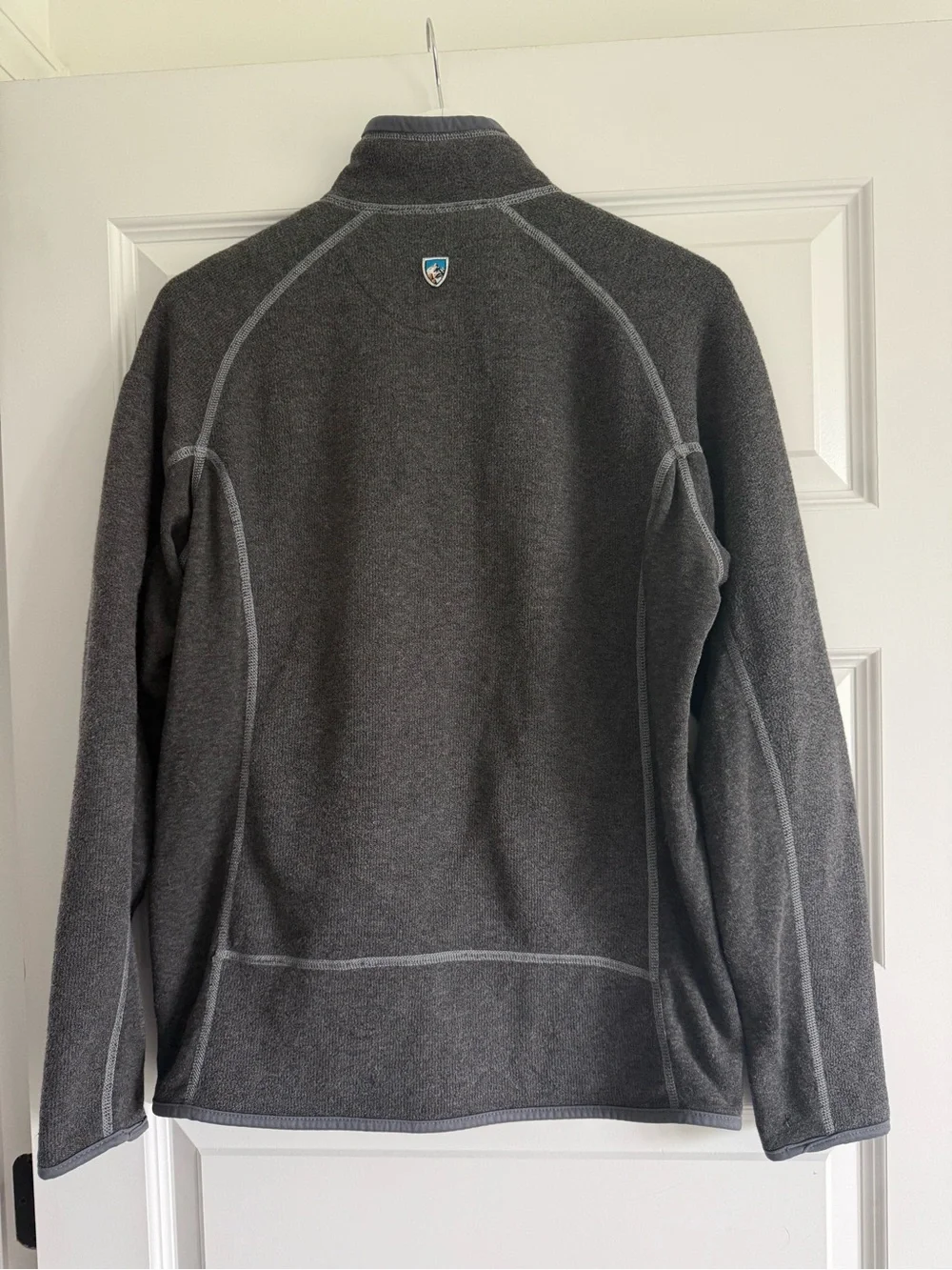 Kuhl Jacket Mens Medium Gray Alfpaca Fleece Full Zip Thumbholes Hiking Outdoor